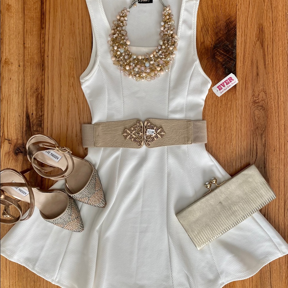 White Summer Fit and Flare Dress